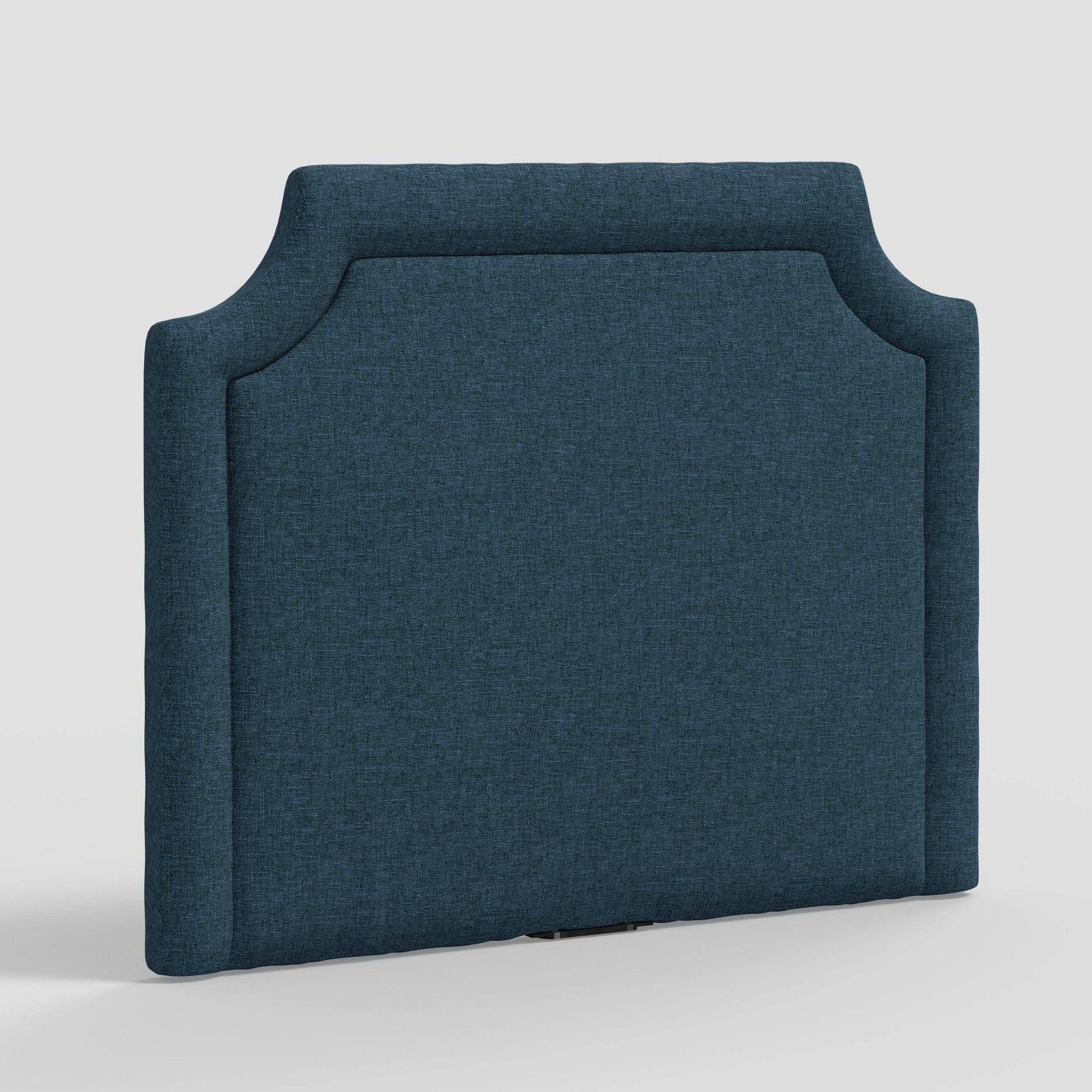 Twin Charlie Notched Border Stick-on-the-Wall Dorm Headboard USB Textured Linen Navy - Threshold™