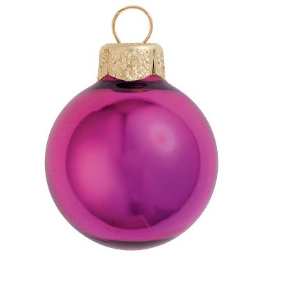 Northlight 40ct Violet Glass Shiny Christmas Ball Ornaments 1.5" (35mm)