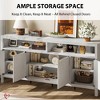 65.8 Inch 4-Door  Modern Fluted Sideboard Cabinet – Storage Buffet with Adjustable Shelves Versatile Organizer - 4 of 4