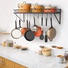 LunaLulinlk Pot Rack Wall-Mounted Cookware Organizer with 10pcs Hooks for Kitchen in Bronze - 4 of 4