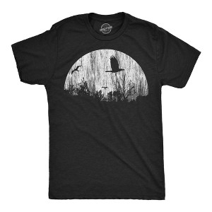 Mens Funny T Shirts Moon Birds Creepy Graphic Tee For Men - Crazy Dog Men's T Shirt - 1 of 4