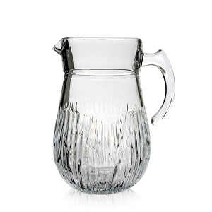 Slickblue Cristalline Glass Pitcher – 65 oz, Linear Grooved Design, Lead-Free, Ideal for Water, Juice & Cocktails - 1 of 4
