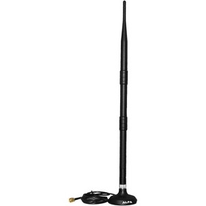 Alfa 9dBi Antenna WiFi Booster SMA Omni-Directional High-Gain Screw-On Swivel with Base (2-Pack) - 1 of 1