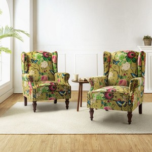 Theodor Armchair with Spindle Legs for Living Room and Bedroom Club Chair Set of 2 | ARTFUL LIVING DESIGN - 1 of 4