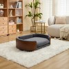 Elevated Dog Bed Pet Sofa with Solid Wood Legs and Bent Wood Back, Velvet Dog Bed with Removable Washable Cushion Cover - Cuddlewood - 3 of 4