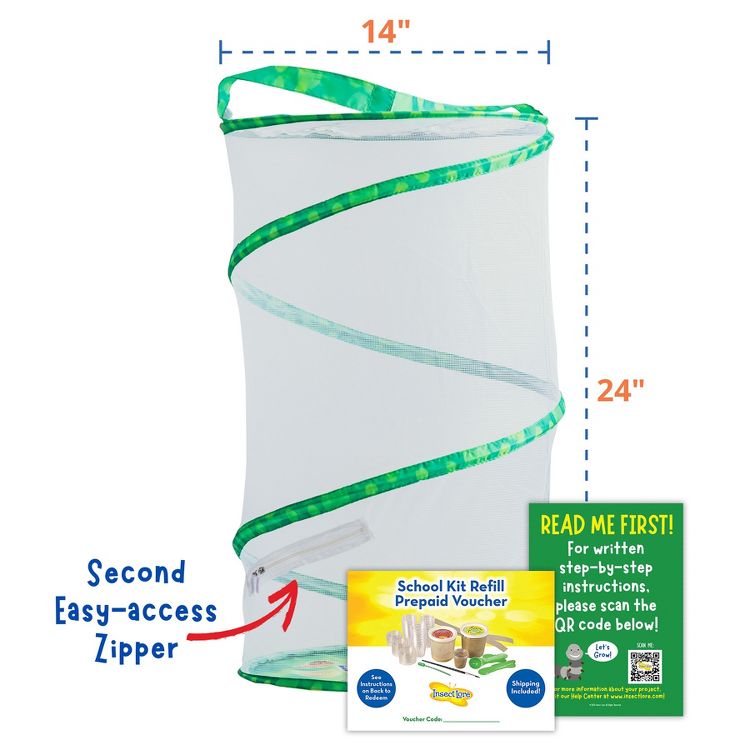 Insect Lore Butterfly Growing Classroom Prepaid Kit, Voucher for 33 Caterpillars, 2 of 4