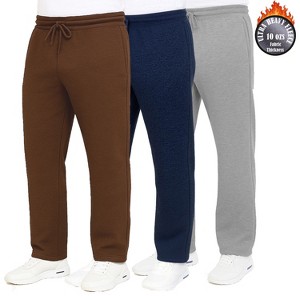 Blue Ice Men's Ultra Heavyweight Fleece Sweatpants with Open Bottom -3 Pack - 1 of 4