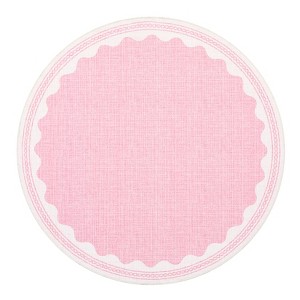 Coucheta Round Rug 4x4 ft Modern Scalloped Accent Washable Rug Contemporary Bordered Floor Mat Non-Slip Foldable Thin Indoor Carpet for Bedroom Dorm - 1 of 4