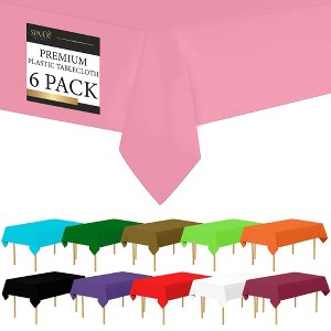 Plastic Tablecloth Disposable, Tablecloths for Rectangle Tables 54 inch. x 108 inch. Fits Tables Up to 8 Feet, Table Cloth for Party - SparkSettings - 1 of 4