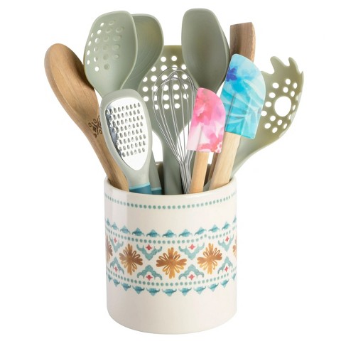 Spice by Tia Mowry 12 Piece Ceramic Crock and Kitchen Tool Set