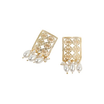 SOHI Women's Antique Gold The Nadira Drop Earrings