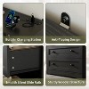 Small Dresser for Bedroom Closet Bedside with 3 Drawers,Wooden Dressers with Charging Station and LED Lights - 3 of 4
