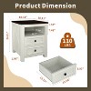 Dyonery 18” Farmhouse Nightstand with Charging Station,End Table with 2 Drawers, Side Table for Living Room ,White - 3 of 4