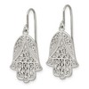 Chisel Stainless Steel Polished and Textured Hamsa Dangle Earrings Shepherd Hook - 3 of 4