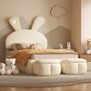 Whisen Twin Size Upholstered Platform Bed Featuring a Headboard with Cartoon Ear Design and Light,Storage Stools - 4 of 4