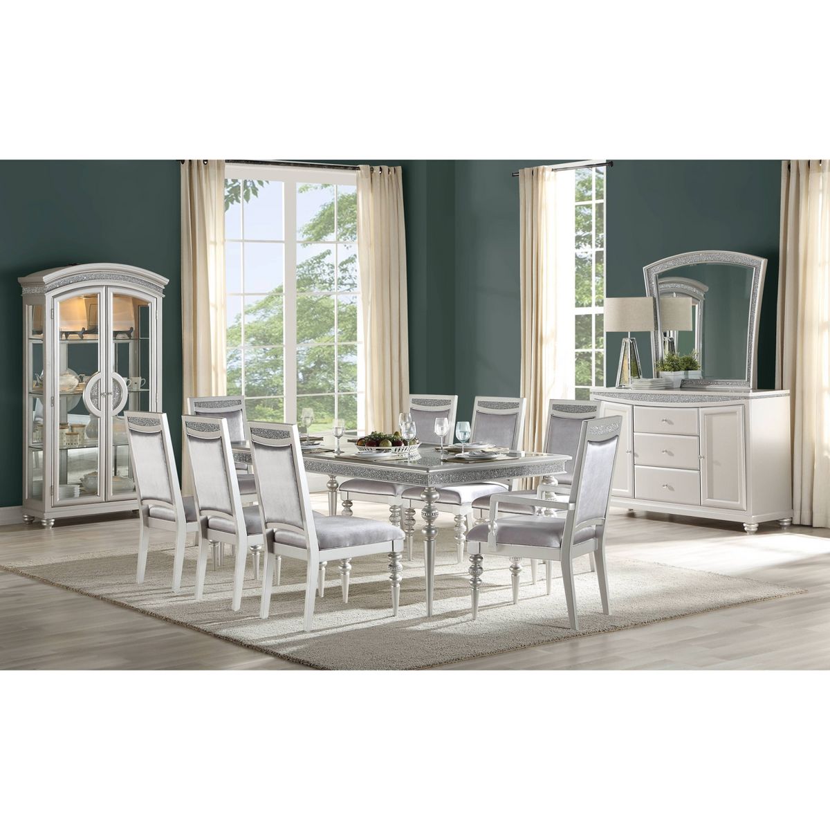 88" Maverick Dining Table Platinum Finish - Acme Furniture - thumbnail 5