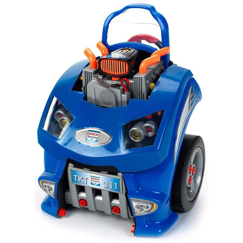 Theo Klein Interactive Toddler Toy Car and Engine Service Maintenance Station and Play Set with Kids Tools Included, Blue, 1 of 7