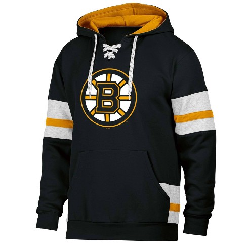 Nhl Boston Bruins Men s Long Sleeve Hooded Sweatshirt With Lace Target