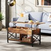Coffee Table, 41.3" Lift Top Coffee Table with 4 Wheels, Hidden Compartment, Storage Shelf and Lift Tabletop - 2 of 4