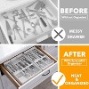 Bamboo Silverware Drawer Organizer with Labels ,Kitchen Utensil Tray Holder Organizer for Flatware, Cutlery,6 Slots - 2 of 4