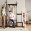 Dexmalle Industrial Hall Tree Coat Rack with Shoe Bench,Brown - 3 of 4