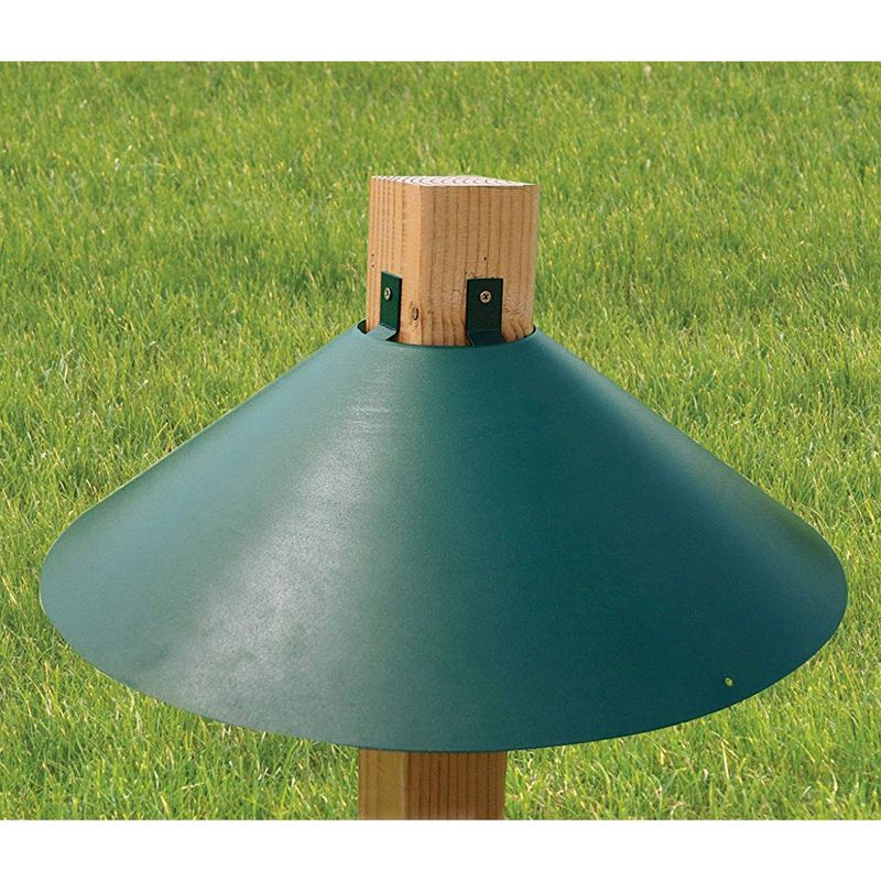 Woodlink Metal Wrap Around Bird Feeder Squirrel Baffle Guard for 4 x 4 Inch Pole Posts to Deter Squirrels, Racoons, and Critters from Bird Feeders, 3 of 5