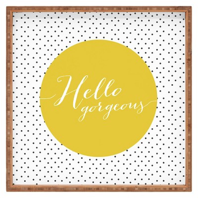 Allyson Johnson Hello Gorgeous Square Tray - Yellow - Deny Designs