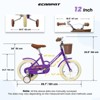 INFURNIC Bicycles 12 Inch Kids Bike with Training Wheels and V Brake for 2 to 3 Year Olds, Purple, 29.53"*7.49"*16.93" - 4 of 4