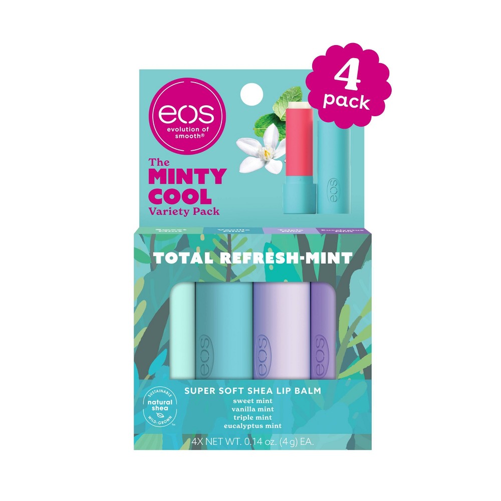 eos Lip Balm Sticks - Minty Cool - 4pk