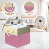 SEVOBAL 4pc Fabric Storage Cubes Organizer Heavy Duty Cube Storage Bin Clothes Storage Box Closet Baskets in Shelves Home, Pink, 3.12"*11.7"*11.7" - 3 of 4