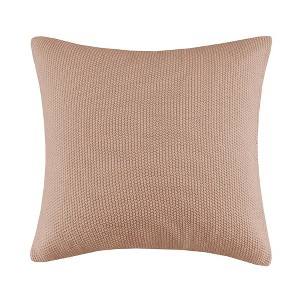 Ink+Ivy 26"x26" Oversized Bree Knit Euro Square Throw Pillow Cover Brown: Acrylic, Machine Washable, Hidden Zipper - 1 of 4