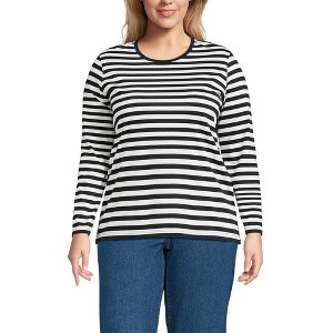 Lands' End Women's Relaxed Supima Cotton Long Sleeve Crew Neck T-Shirt - 1 of 4