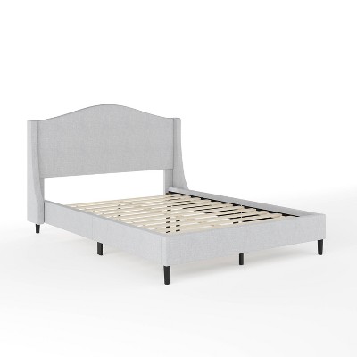 Martha Stewart Full Amelia Upholstered Platform Bed Gray/Black
