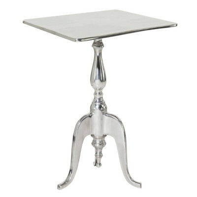 Silver Aluminum Square Accent Table 17" x 17"