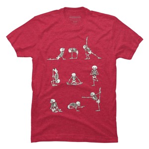 Men's Design By Humans Skeleton Yoga By huebucket T-Shirt - 1 of 4