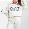 Simply Sage Market Embroidered Wifey Arched Varsity Lightweight Garment Dyed Sweatshirt - 2 of 4