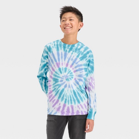 Boys' Swirl Tie-dye Long Sleeve Graphic T-shirt - Art Class