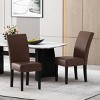 Coolbibila Modern Design PU Leather Dining Room Chairs Set of 2,PU Leather High Back And Solid Rubber Wood Legs Farmhouse Dining Chair - 3 of 4