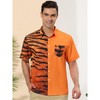 INSPIRE CHIC Men's Animal Print Short Sleeves Button Down Casual Patchwork Print Shirts - 2 of 4