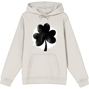 St Pats Clover Long Sleeve Adult Hooded Sweatshirt - 1 of 2