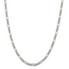 Black Bow Jewelry 4.75mm, Sterling Silver, Pave Flat Figaro Chain Necklace - 3 of 4