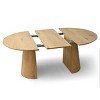 Extendable Dining Room Table,47" Wood Round Dining Table for Dining Room,Kitchen,Farmhouse-Tanpinhause - 2 of 4