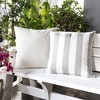 TopComfy Support Pillow Outdoor and Indoor Stripe Pillow with Water Resistant Fabric for Patio Use, Silver, 17"*17"*10" - 2 of 4