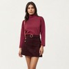 Anna-Kaci Women's Corduroy Mini Skirt with Belted Waistband, Side Button Accents, and Soft Structured A-Line Silhouette - 2 of 4