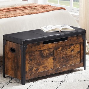23.6"L Storage Chest with Lift-Top & 2 Safety Hinges, Sturdy Entryway Storage Bench, Multi-Functional Shoe Bench - 1 of 4