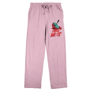 Friday The 13th Jason Mask Women's Pink Sleep Pajama Pants - 1 of 4