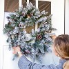 Sunnydaze 24" Diameter Indoor or Outdoor PVC Christmas Wreath with Pinecones and Berries - Flocked - 4 of 4