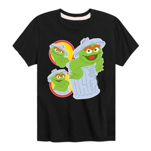 Boys' - Sesame Street - Oscar Trash Can Short Sleeve Graphic T-Shirt - 1 of 4