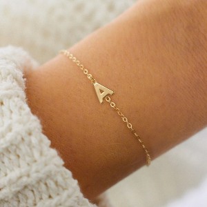 Turandoss Dainty Gold Initial Bracelets for Women Girls, Gold Jewelry for Women, Birthday Gifts for Teen Girls, Trendy Stuff - 1 of 4