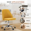 MAYEERTY Armless Fabric Padded Office Chair - Modern Swivel, Height-Adjustable Wide Seat Computer Task Chair - Mid-Back Yellow Accent Vanity Chair - 3 of 4